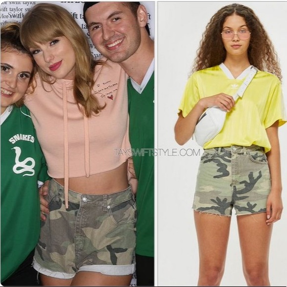TOPSHOP Camo Mom Shorts Worn by Taylor Swift - Picture 2 of 6
